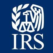 IRS logo featuring a stylized eagle emblem above the letters “IRS” on a dark blue background.